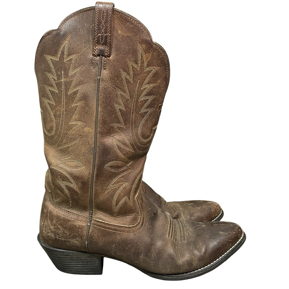 Ariat Brown Leather Cowboy Boots Style #15725 Western US 9.5B Ranch‎